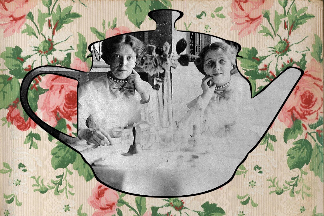 Two waitresses at Kate Cranston's Willow Tea Room