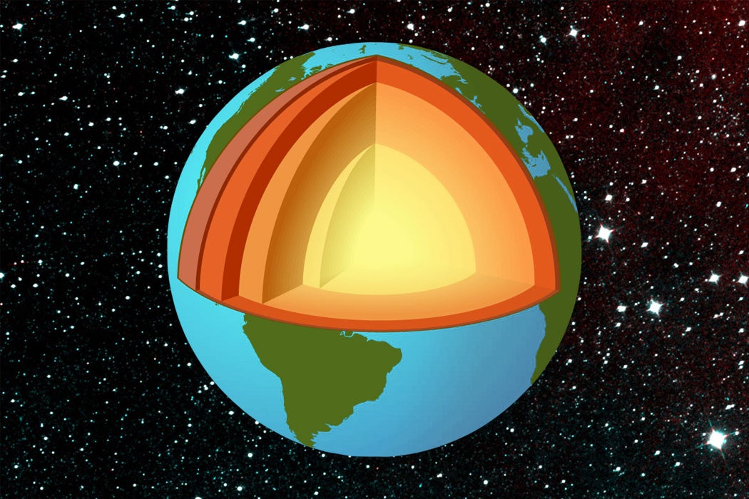 A model showing the layers of Earth