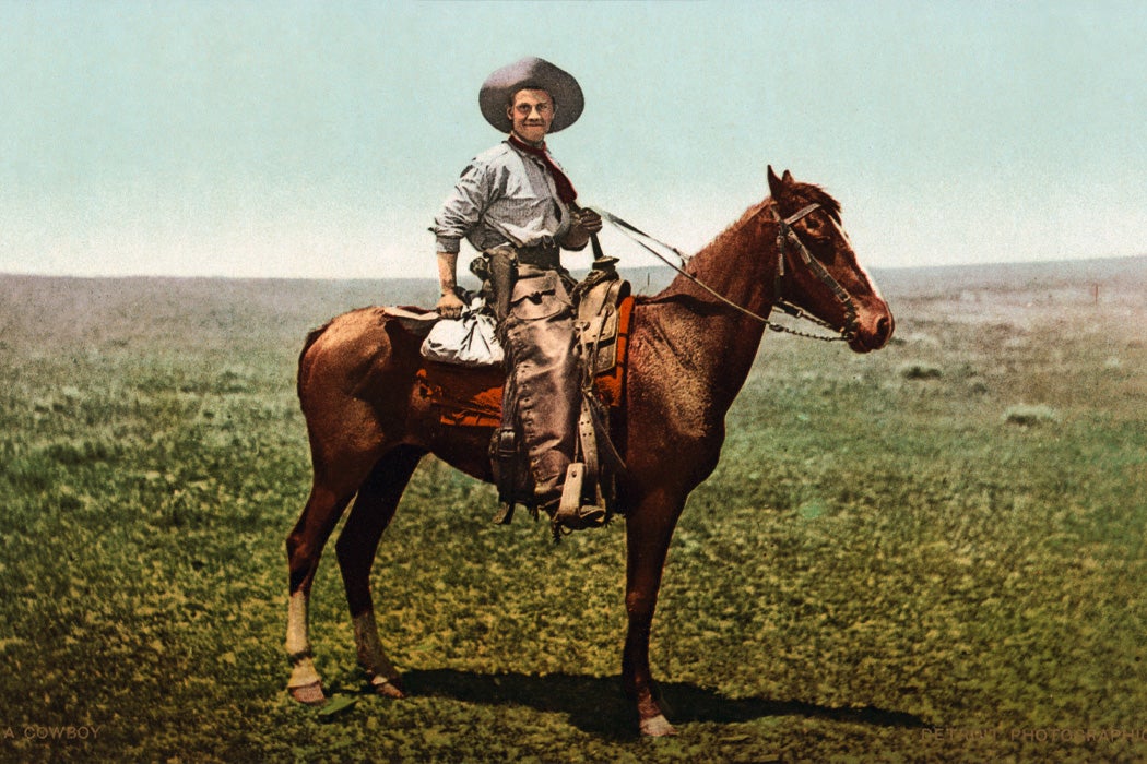 A cowboy in the western United States, between 1898 and 1905