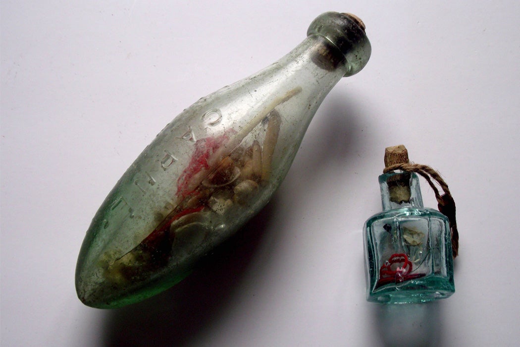 Photograph: Witch Bottles used for curse protection

Source: https://commons.wikimedia.org/wiki/File:Witch_Bottles_Curse_Protection.jpg