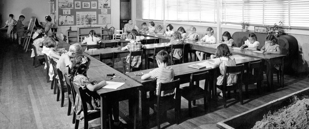 A classroom in Oak Ridge, Tennessee in 1944