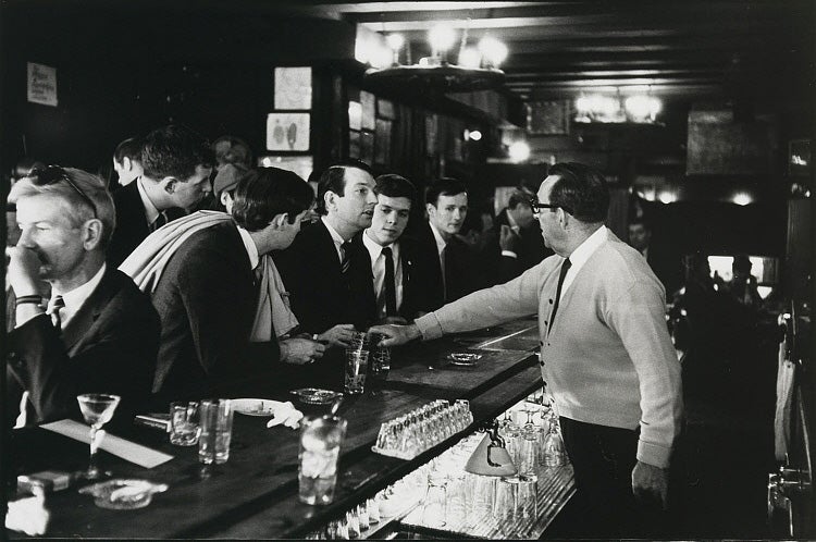 Four members of the Mattachine Society at a "sip-in" in 1966, demanding to be served at Julius's Bar in Greenwich Village