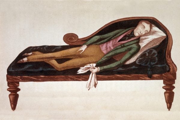Illustration of a man lying on a couch
