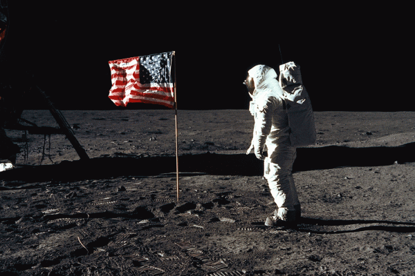 Buzz Aldrin and the U.S. Flag on the Moon