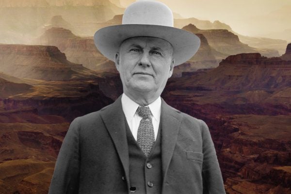Ralph H. Cameron in front of the Grand Canyon