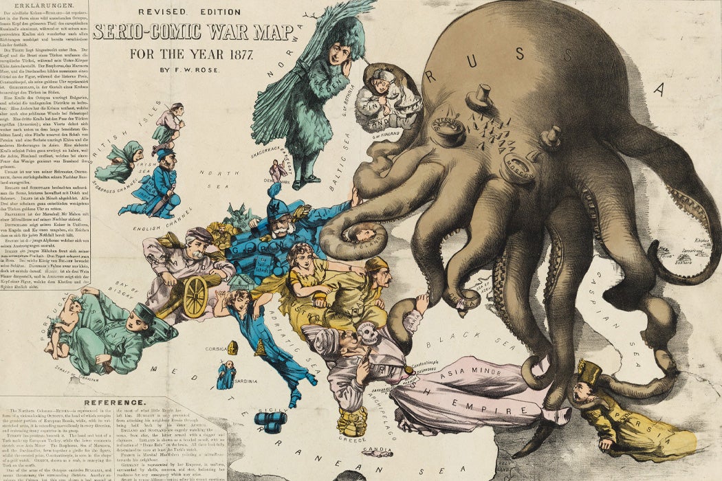 Serio-Comic War Map For The Year 1877. Fred W. Rose. 1877. Persuasive Maps: PJ Mode Collection