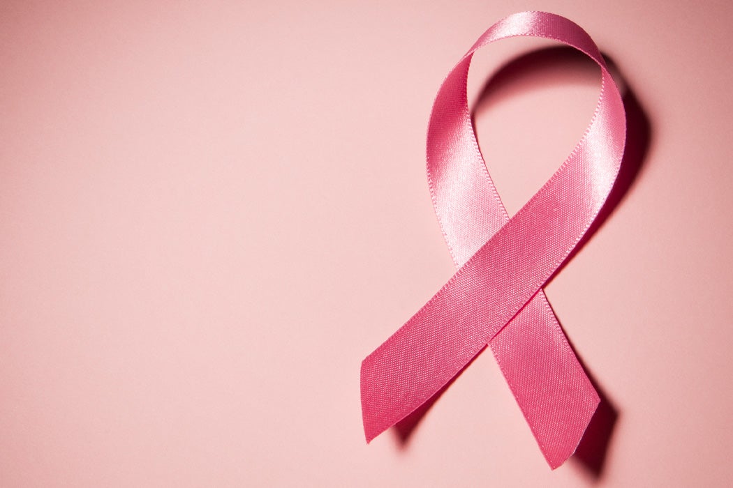 A pink breast cancer awareness ribbon