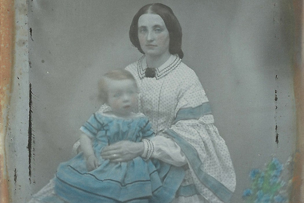 Mother and Child Hand Coloured Ambrotype (Collodion Positive) c. 1860