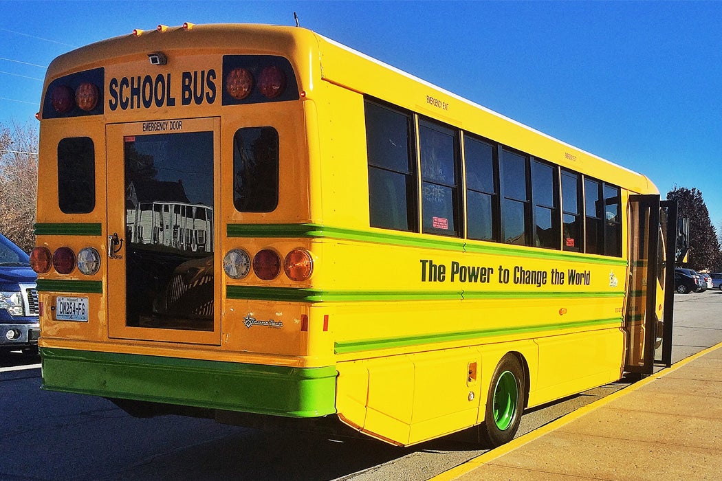 An electric school bus