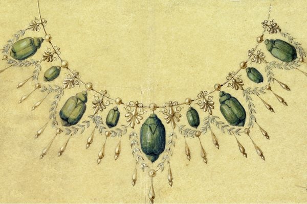 Design for Necklace with Brazilian Beetles, ca. 1900