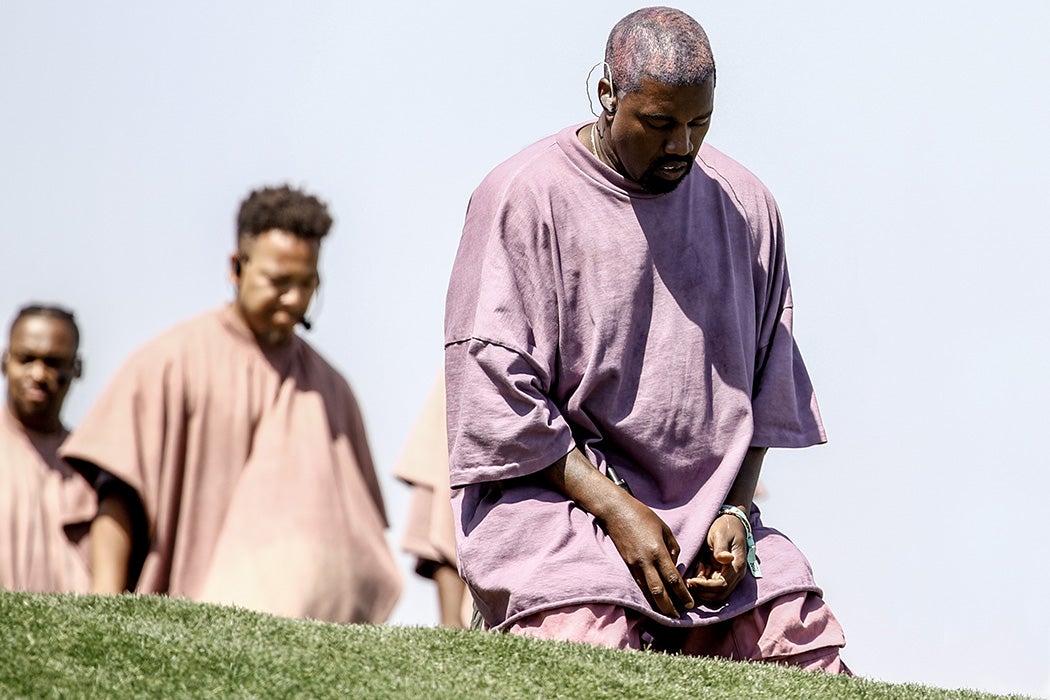 Kanye West performs Sunday Service during the 2019 Coachella Valley Music And Arts Festival in 2019