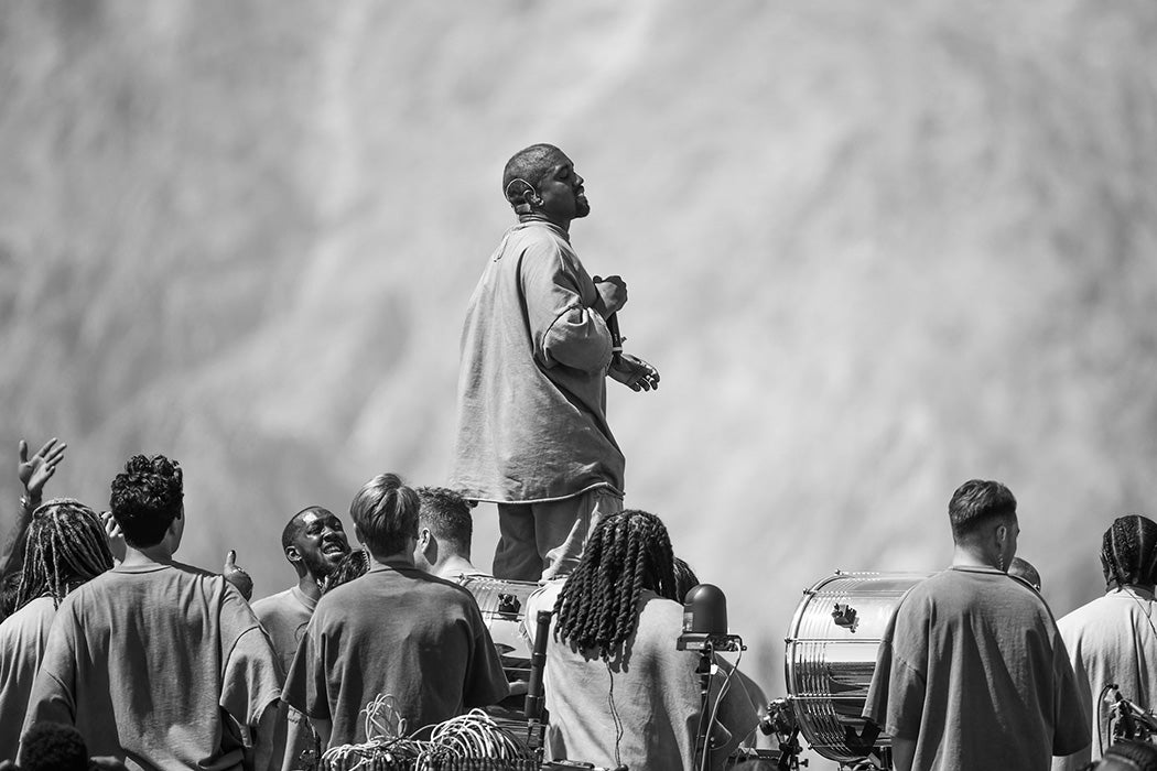 Kanye West performs Sunday Service during the 2019 Coachella Valley Music And Arts Festival in 2019