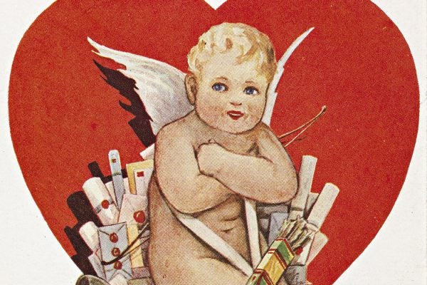 A Valentine's Day card from 1912 depicting Cupid