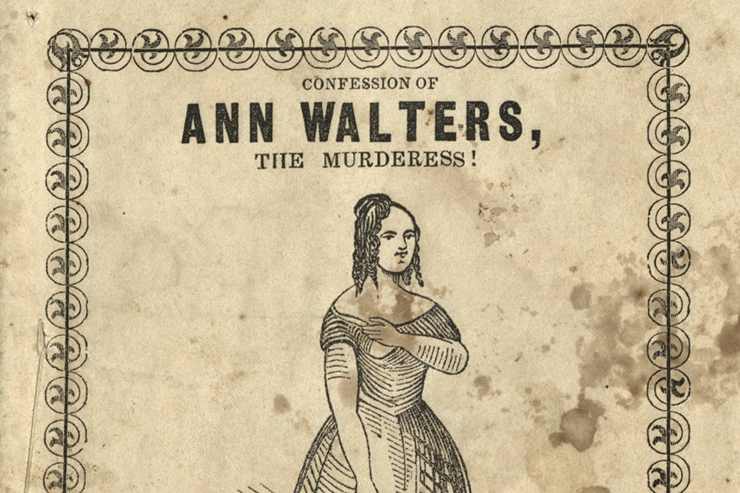 The title page of Life and confession of Ann Walters, the female murderess