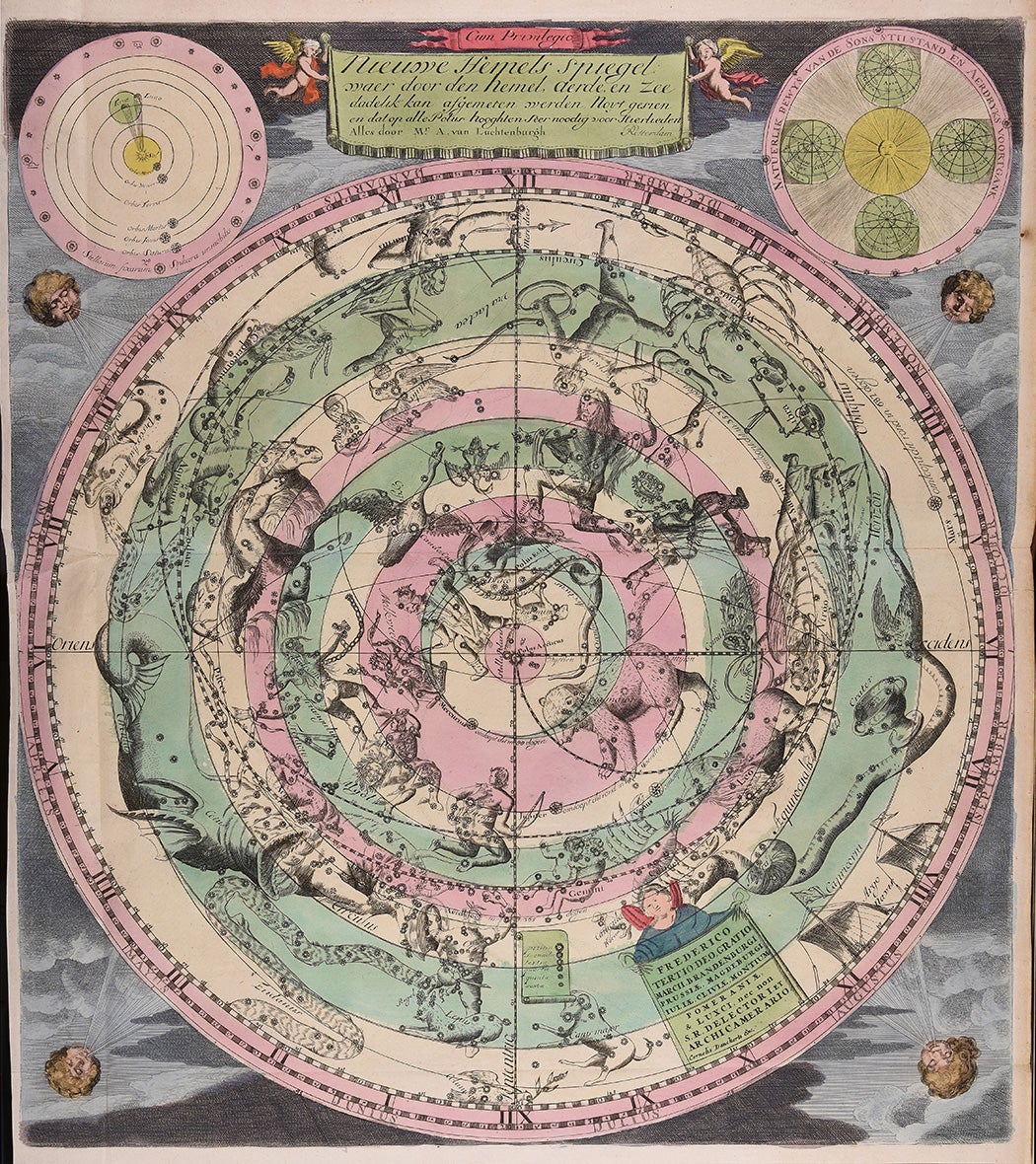 Un mapa celeste de entre 1696 y 1717