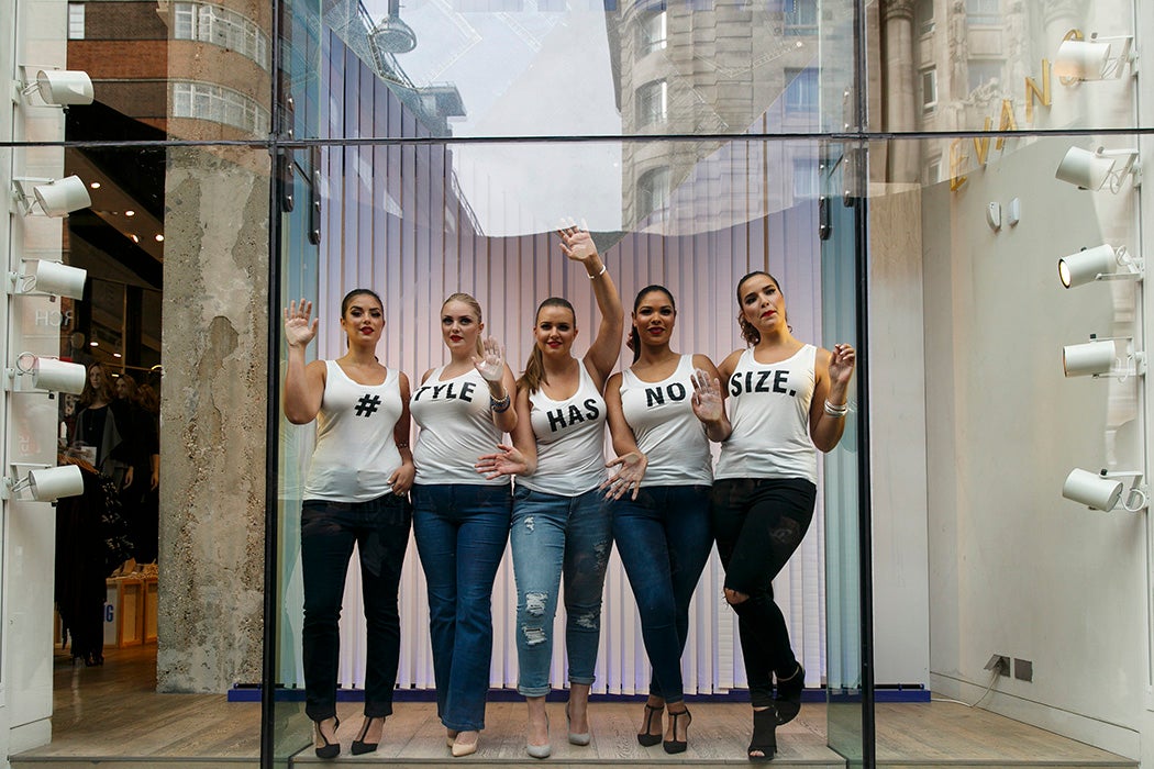 A live window display to celebrate UK Plus Size Fashion Week on September 3, 2015 in London, England.