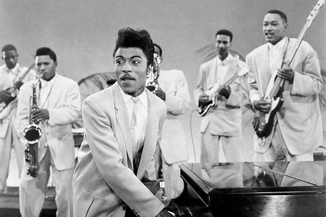 Musician Little Richard performs onstage in circa 1956.