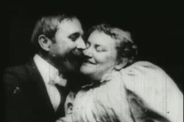Thomas Edison's 1896 silent film "The Kiss" featuring May Irwin and John C. Rice.