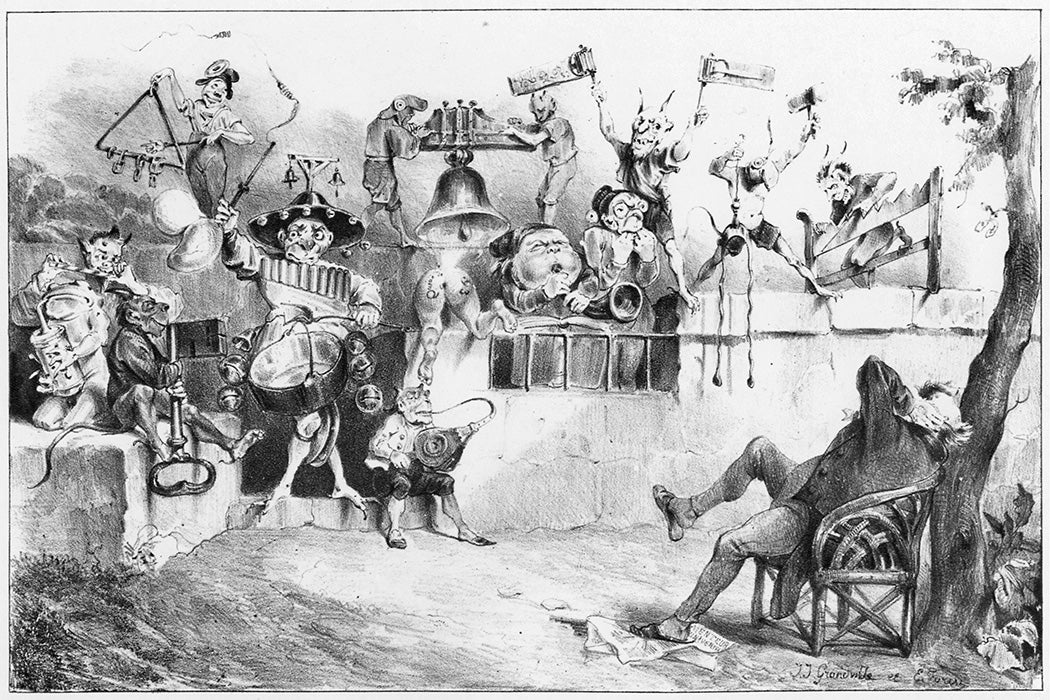 An illustration of Charivari by Jean-Jacques Grandville, 1831