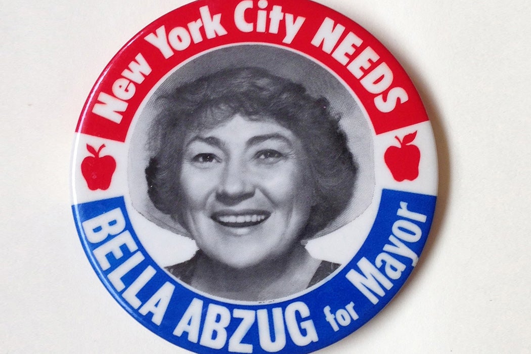 Bella Abzug for Mayor Button, New York City 1977