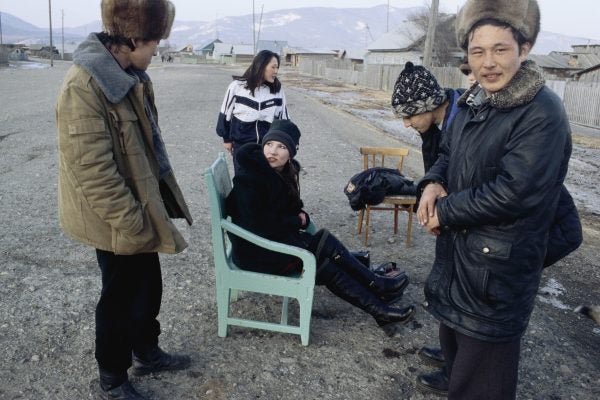 Teenagers in a Siberian village near Lake Baikal