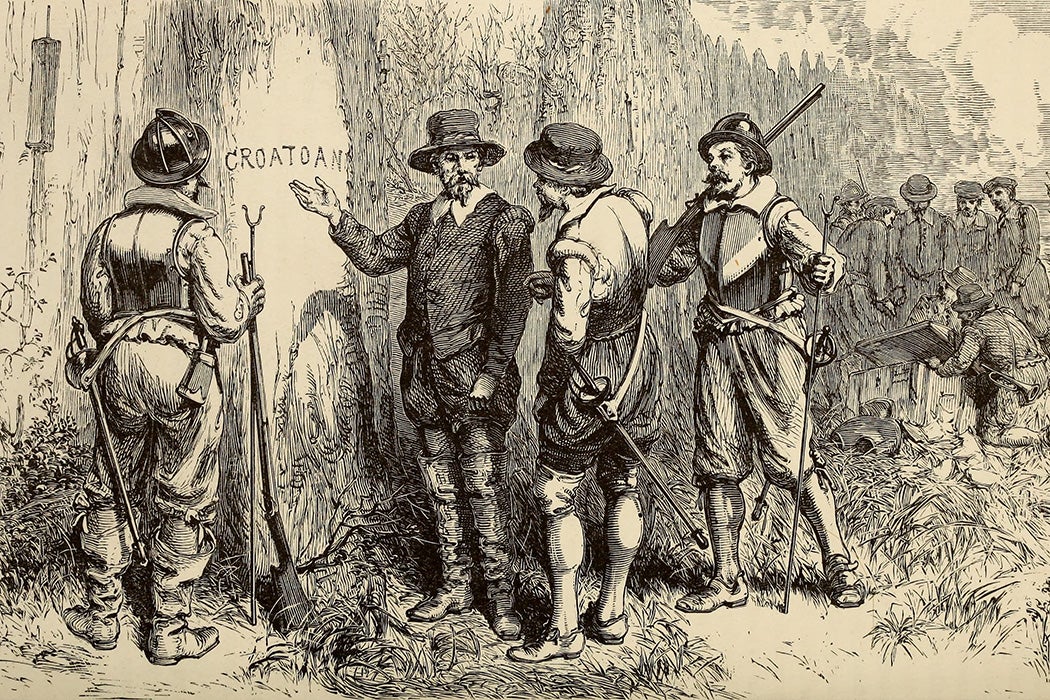 The Lost Colony, design by William Ludwell Sheppard, engraving by William James Linton.
