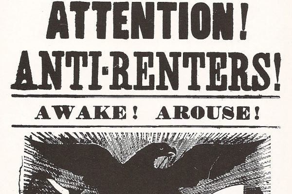 A poster supporting the Anti-Rent Movement, 1839