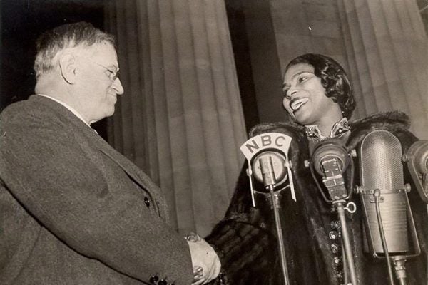 Marian Anderson with Harold L. Ickes (Secretary of the Interior)
