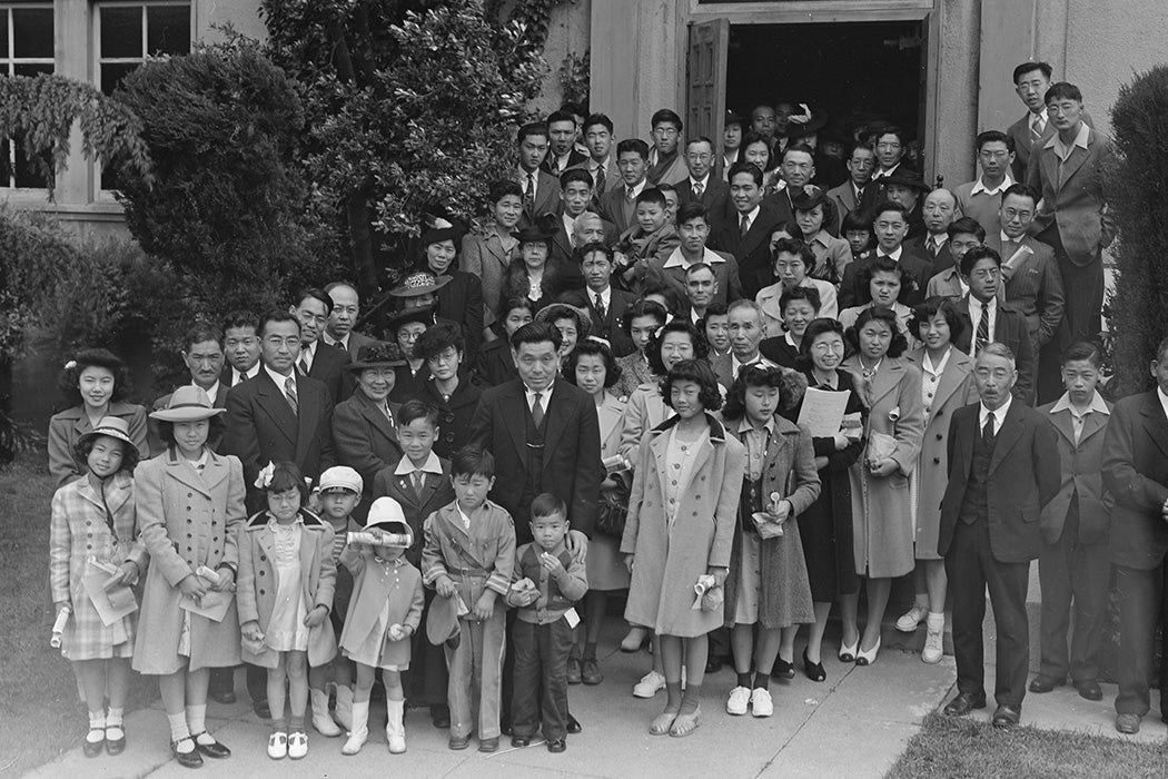 Members of the Japanese Independent Congregational Church attend Easter services in Oakland, California, 1942