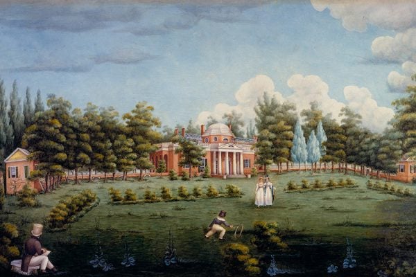 View of the West Front of Monticello and Garden by Jane Braddick, 1825