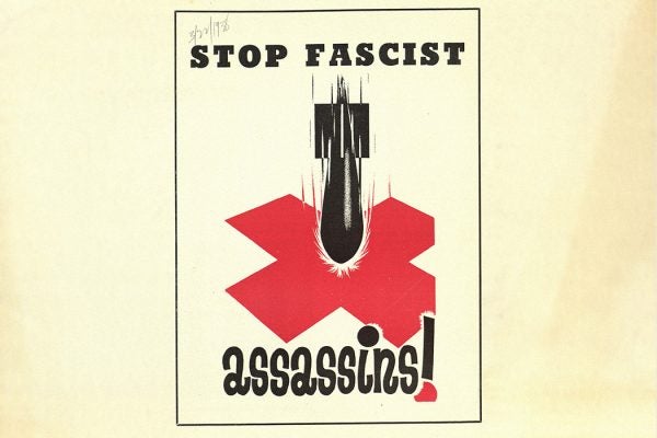 Stop Fascist Assassins! A political pamphlet advertising the American Student Union.