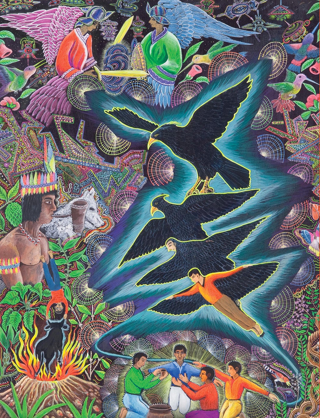 Illustration of an Ayahuasca visual by Pablo Amaringo