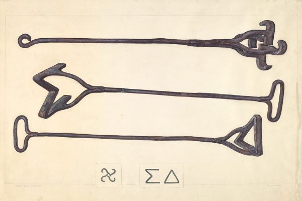 Illustration: Branding Iron by Henry Rasmusen, c. 1937

Source: https://commons.wikimedia.org/wiki/File:Henry_Rasmusen,_Branding_Iron,_c._1937,_NGA_21119.jpg