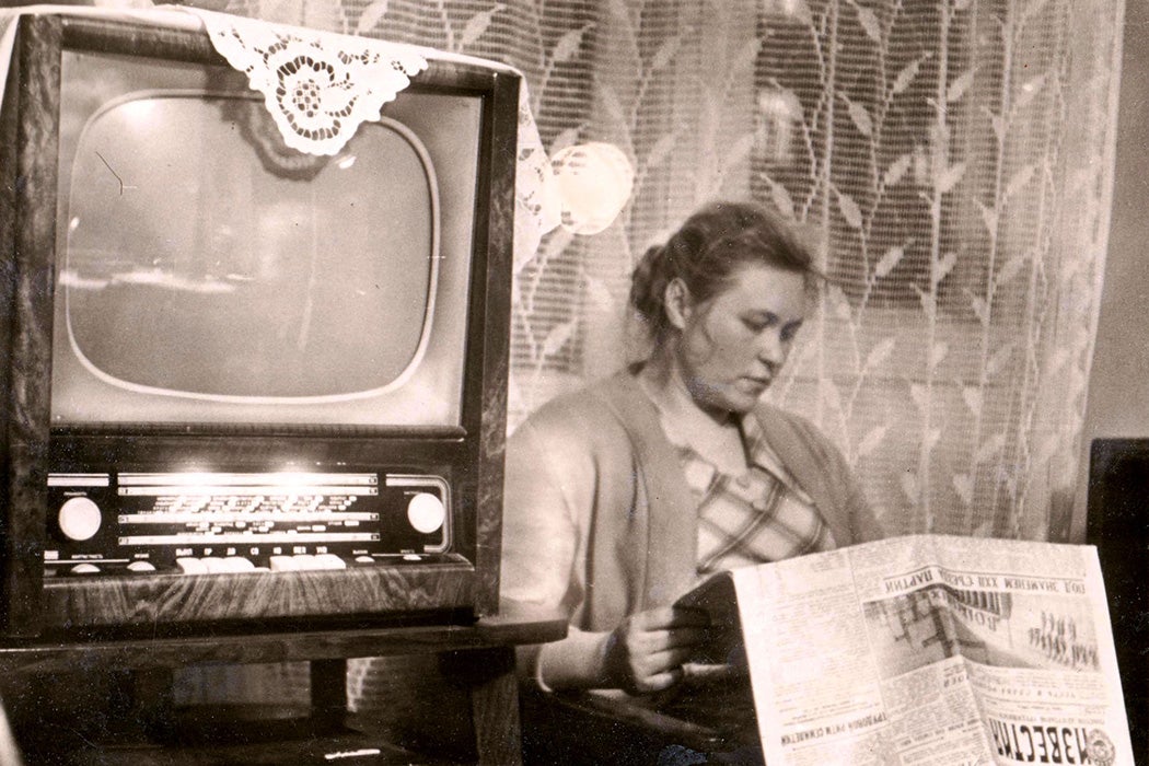 A woman in a soviet house
