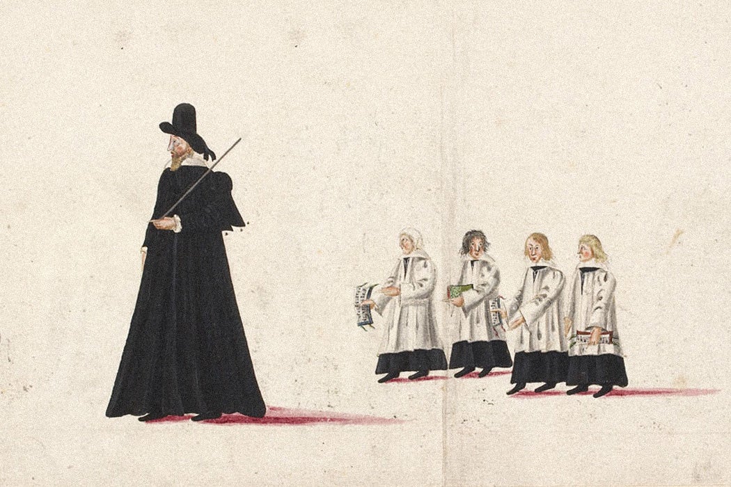 Drawing of the funeral procession of Elizabeth I of England
