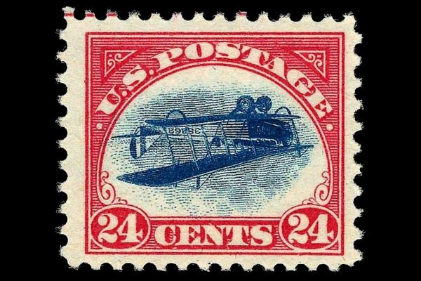US Airmail stamp: Inverted Jenny Air Mail Issue of 1918