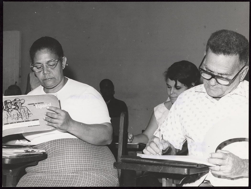 Adult students at a literacy center near Havana