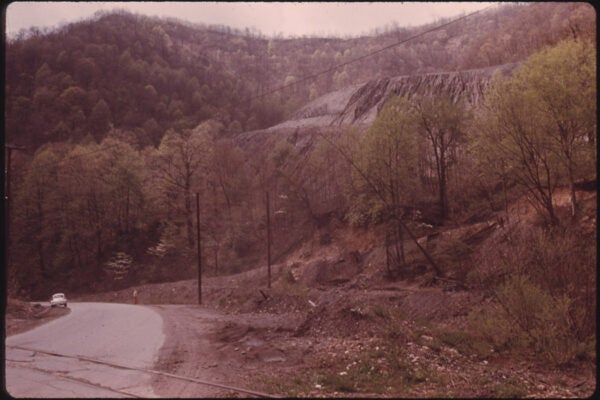 Slag Heap on Buffalo Creek near Man and Logan, West Virginia.
