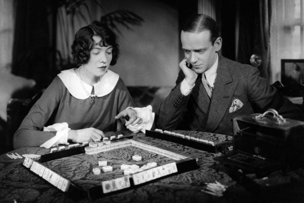 Fred Astaire and his sister Adele playing Mah Jong, 1926
