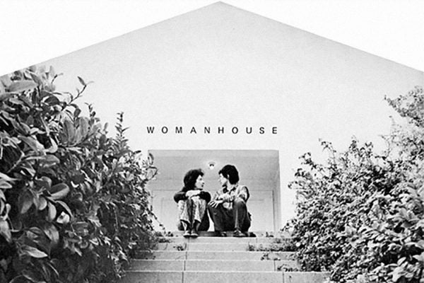 The front page of the exhibition catalog for "Womanhouse" (January 30 – February 28, 1972), feminist art exhibition organized by Judy Chicago and Miriam Schapiro, co-founders of the California Institute of the Arts (CalArts) Feminist Art Program.