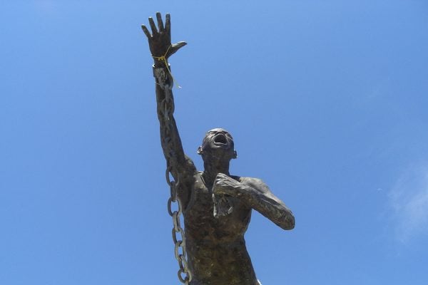 Statue of Benkos Biohó in San Basilio de Palenque, Colombia