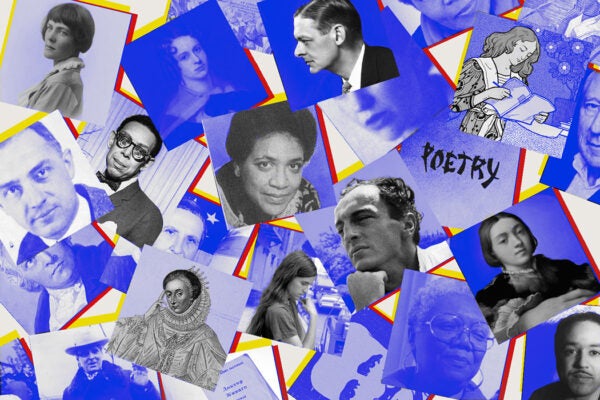 A collage of poets for National Poetry Month
