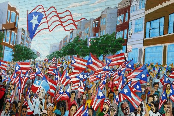 A mural in Paseo Boricua on Division Street in Chicago