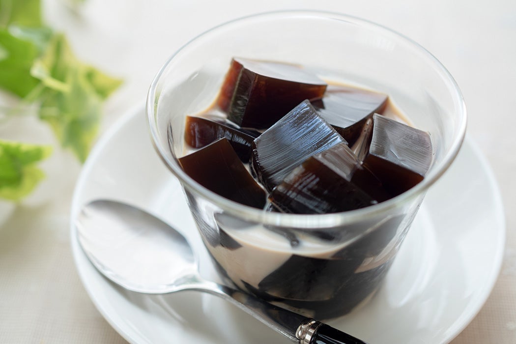 A glass of Japanese coffee jelly