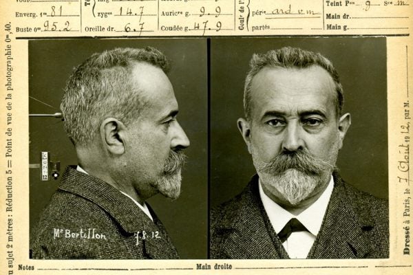 Alphonse Bertillon, first head of the Forensic Identification Service of the Prefecture de Police in Paris (1893).
