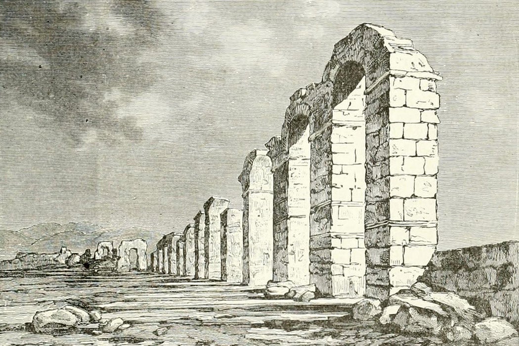 Ruins of a Roman aqueduct in Tunisia