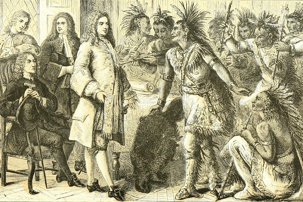 Governor William Burnet of New York meets with the Iroquois in 1721