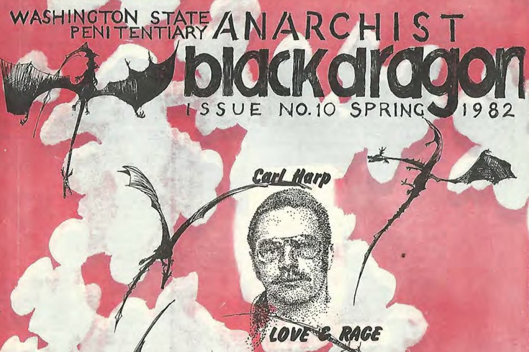 The cover of issue #10 of Anarchist Black Dragon, Spring 1982