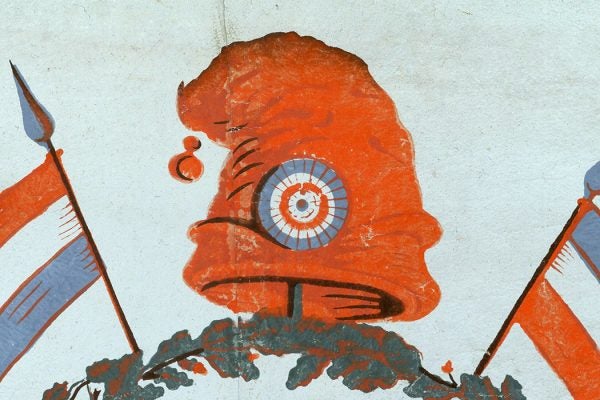 Detail from a French print from 1793that uses the Liberty Cap as a motif of the First Republic.