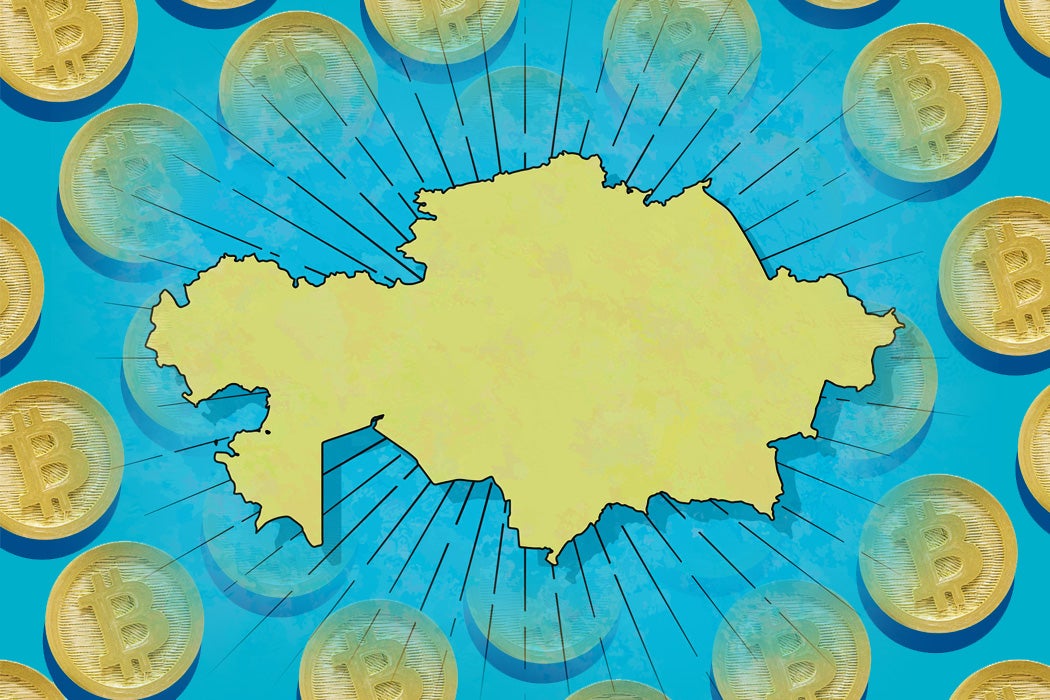 Kazakhstan against a backdrop of bitcoin